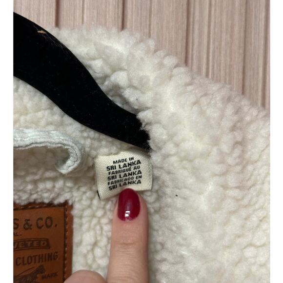 Levi’s Premium Ex-Boyfriend Corduroy Sherpa Trucker Jacket Women’s Size L - Picture 5 of 13